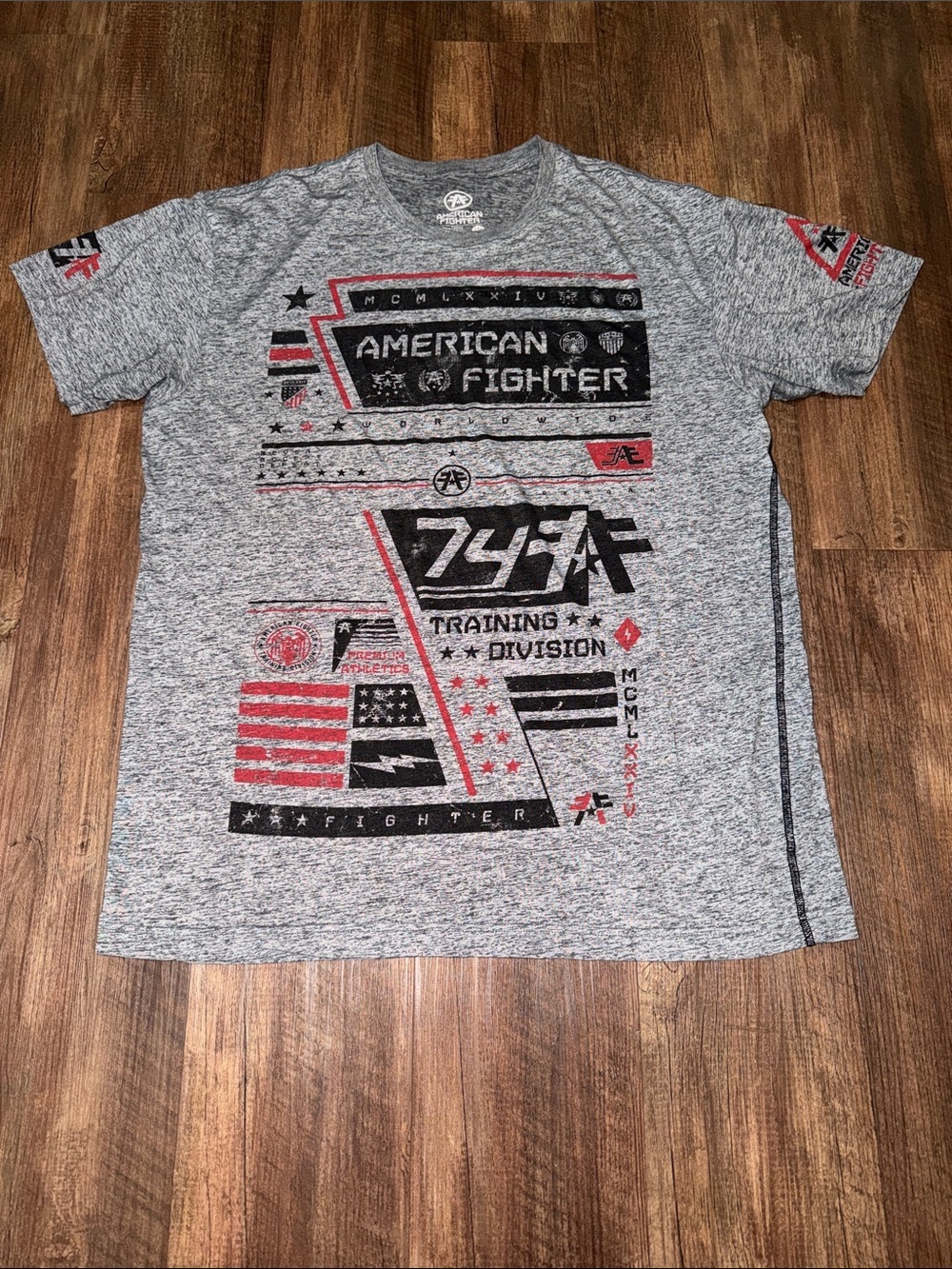 American Fighter T-Shirt Mens 2XL Graphic Buckle Tee Patriotic EEUC